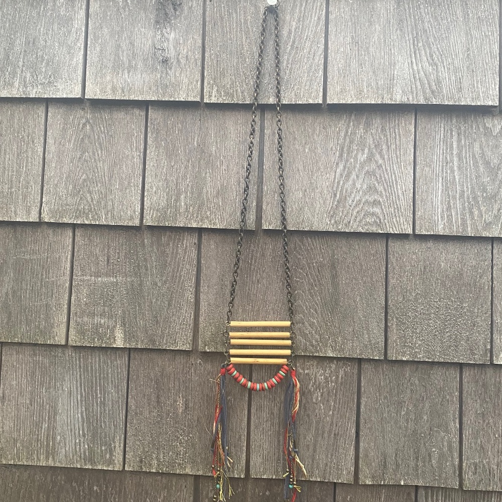 Free People Wood Tassel String Necklace